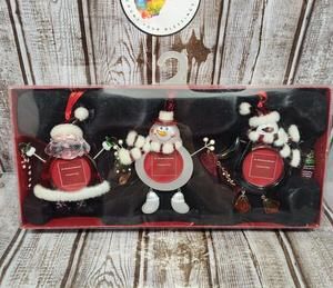 St Nicholas Square Christmas Ornament Frames Set Santa Snowman Penguin NOB